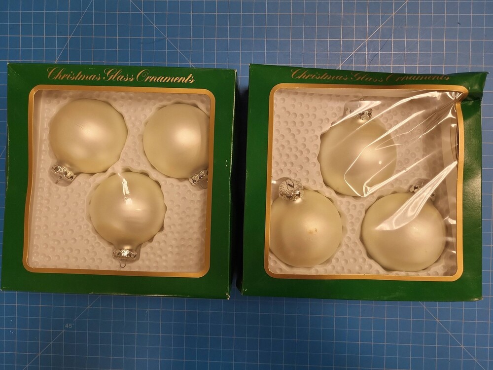 Sears Roebuck Vintage Christmas Glass Ornaments Germany Set 6 Holiday Decor